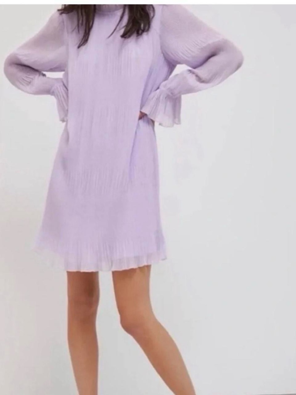 Monika Plisse Swing Mini Dress